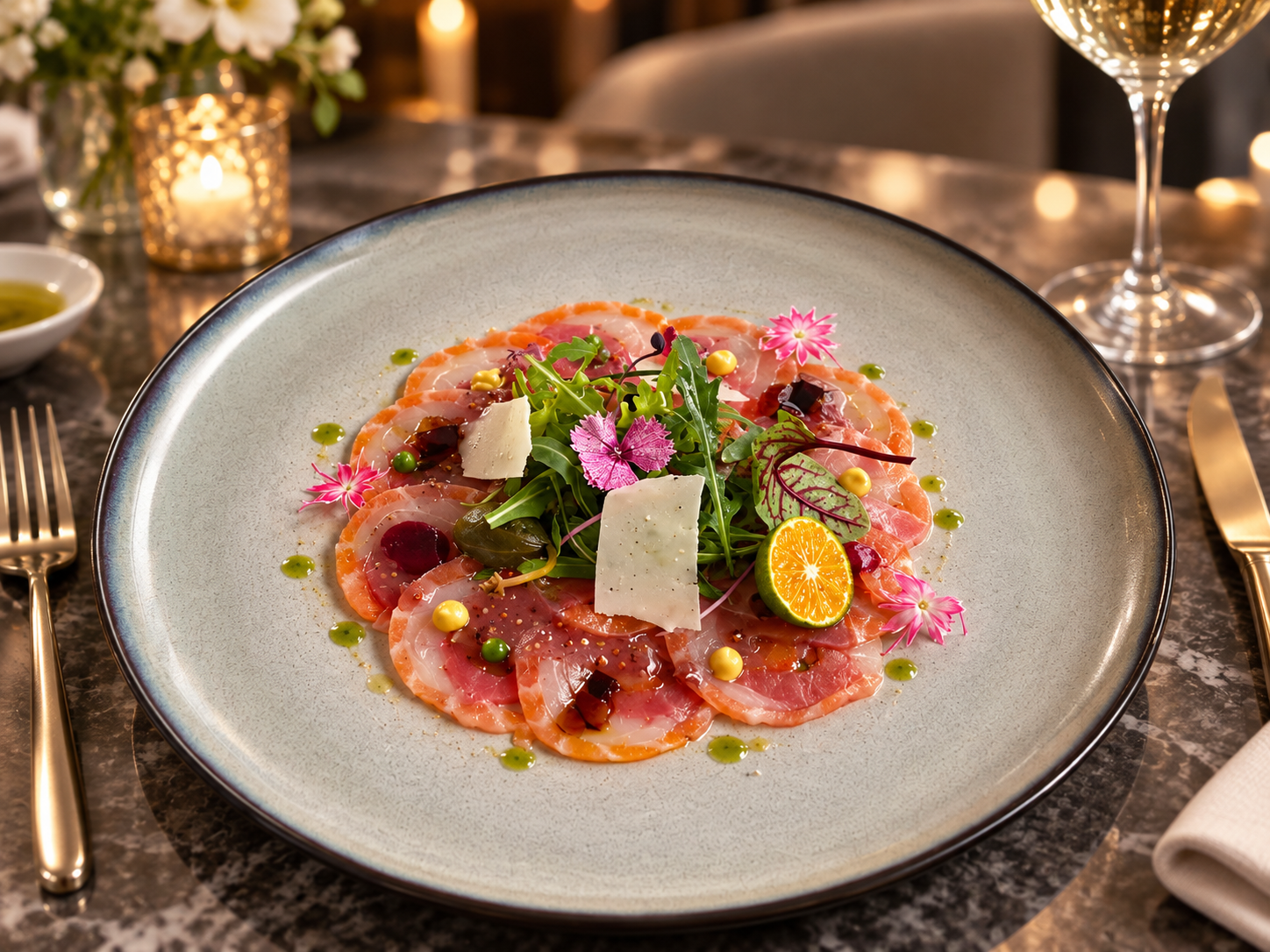 Asian Style Trio Fish Carpaccio